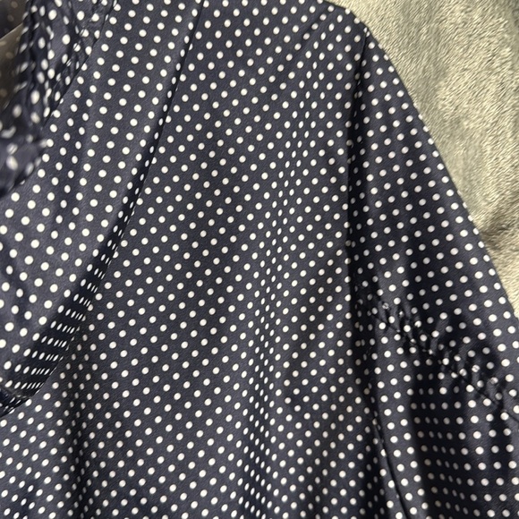 Susan Graver jacket plus size 1X windbreaker Blue White polka dot‎ lightweight - Picture 5 of 15